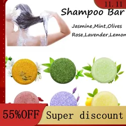 6Colors 100% Pure Plant Women Hair Care Pure Hair Essential Oil Handmade Shampoo Soap Bar