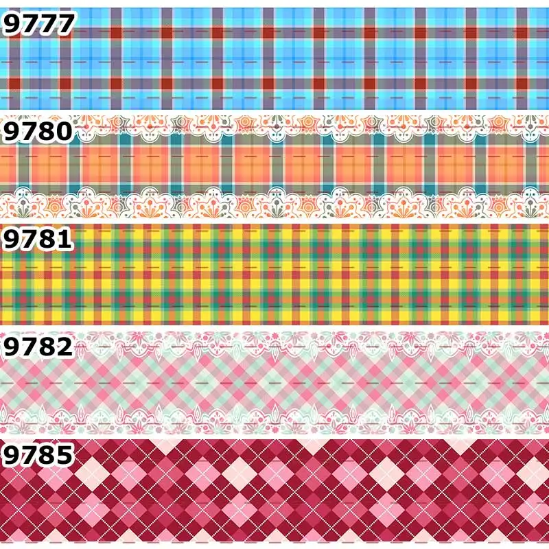 Новинка 50 ярдов Феи чеки ленты напечатанные grosgrain, атласные ленты 9767-9781
