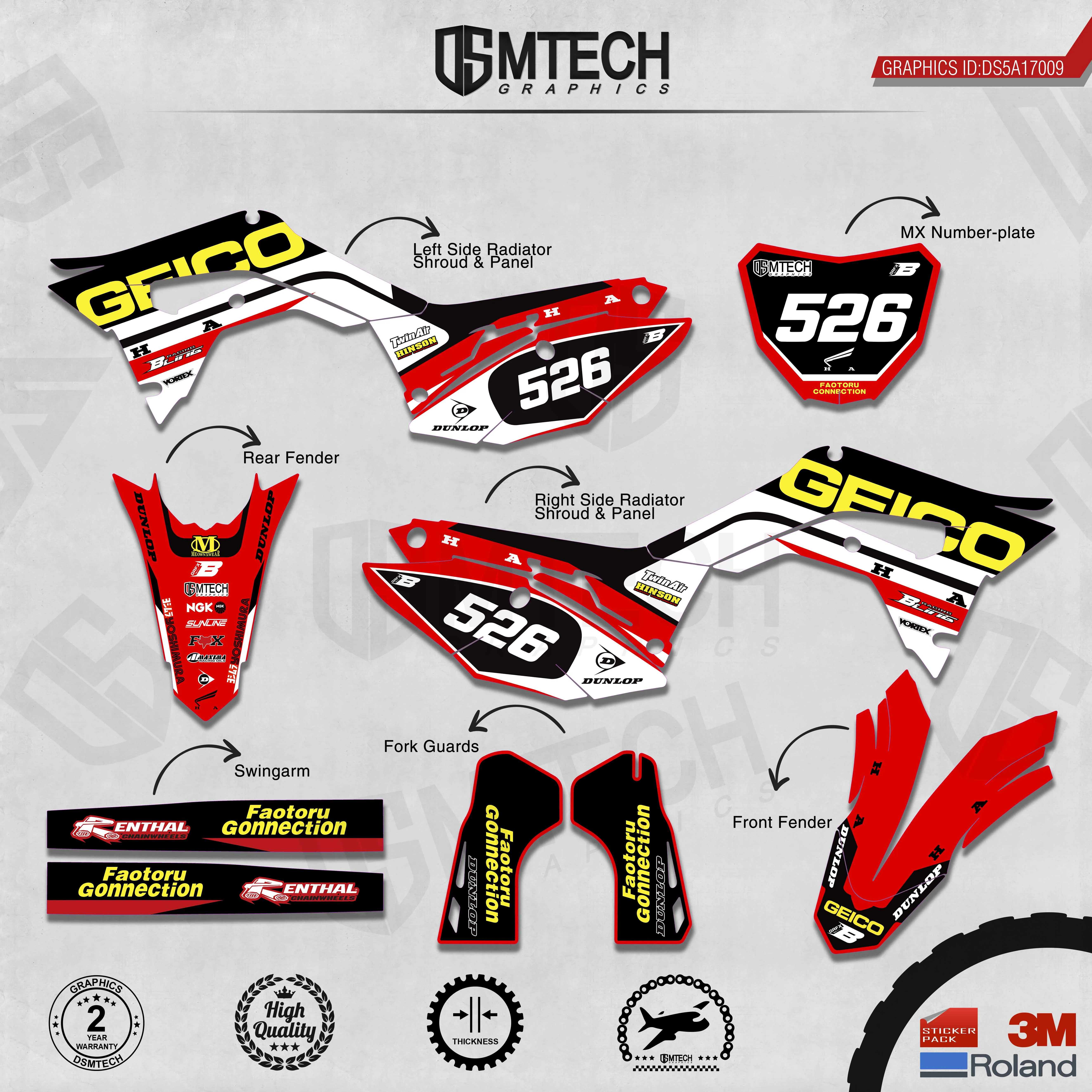 DSMTECH    ׷  Decals 3M   ƼĿ 2018-2020 CRF250R 2017 2018 2019-2020 CRF450R 009