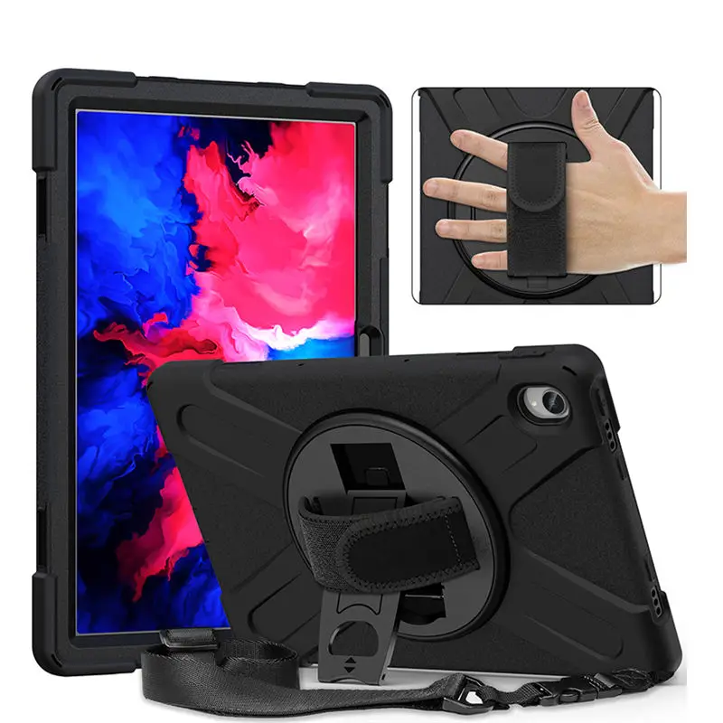 for Lenovo Tab P11 Plus Case TB-J616F TB-J616X for Xiaoxin Pad Plus Tab P11 TB-J606F Cover Funda Rotating Bracket Shoulder strap