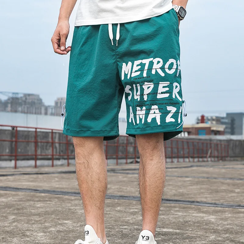 

Summer Beach Shorts Men's Swimsuit Quick Drying Trunks Drawstring Swimwear Pants Pantalones Cortos Basketball Streetwear MA022