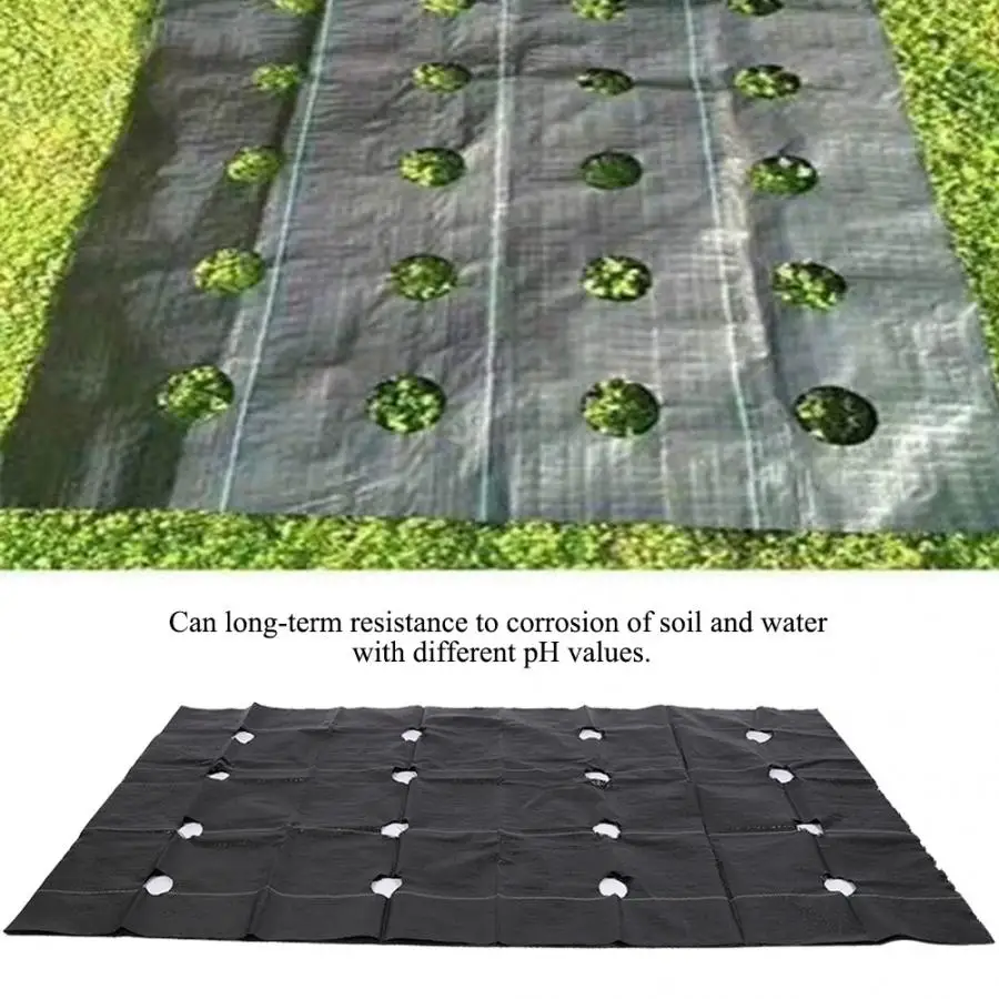 

Planting Hole Easy-Plant Weeds Block for Raised Bed Outdoor Garden Weeds Rugs Garden Mat with 32 Planting Hole