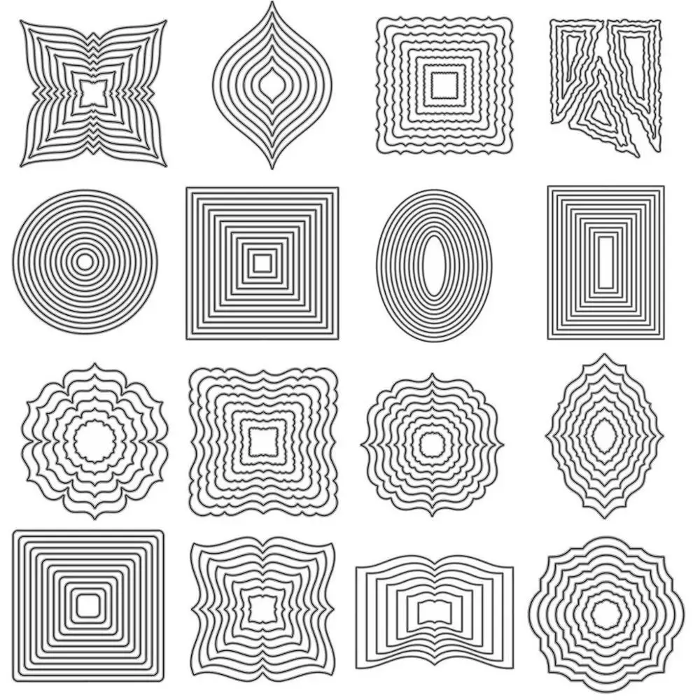 

Basic Frame Square Circle Metal Cutting Dies for DIY Scrapbooking Crafts Die Cut Stencils Make Paper Photo Album Mould Template