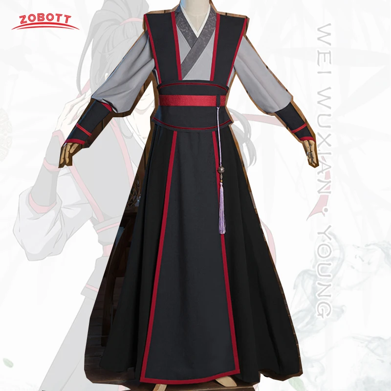 Mo Dao Zu Shi маскарадные костюмы Wei Wuxian Young Grandmaster of Demonic culturation Costume Мужская Аниме Wei wuxian Wig черная обувь