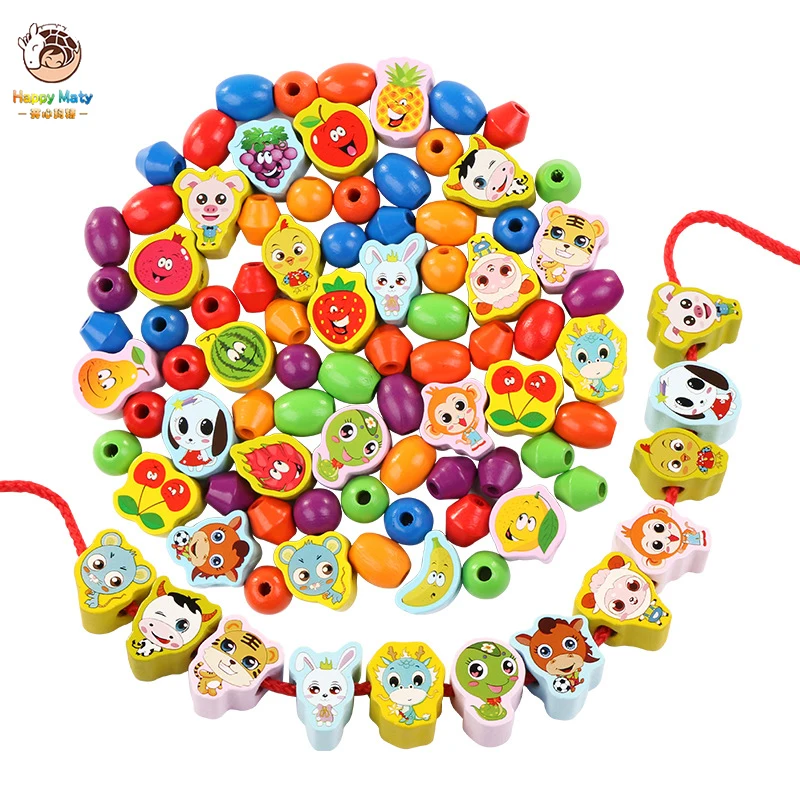 Деревянные игрушки для малышей игрушка сделай сам Мультяшные фрукты животные