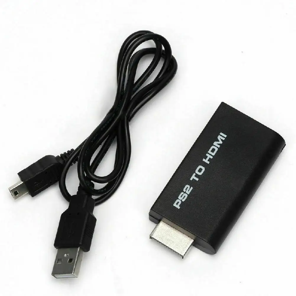 PS2 к HDMI конвертер адаптер для sony Playstation 2 HDMI кабель для HDTV HDMI монитор - Цвет: black