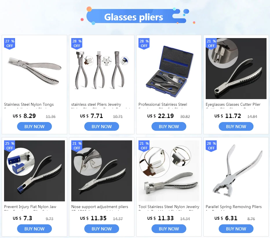 Professional Stainless Steel Eyeglasses Plier Set Rimless Disassembly Frames Optical Tools Kit For Repair Glasses Frames