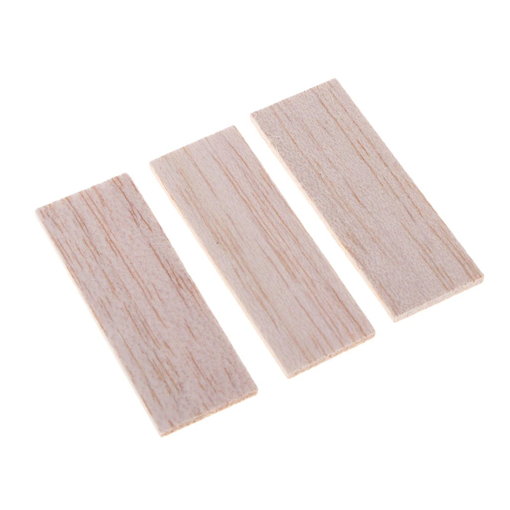 Rectangular Natural Round Balsa Wood Stick Wooden Woodcraft Flat Dowel for Kid Model Making DIY Craft Building Construction Tool