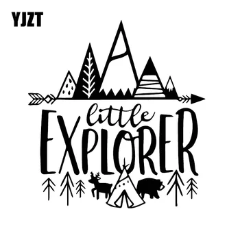 

YJZT 16CM*15.3CM Creative Beautiful Car Jungle Explorer Decal Fashion Car Stickers Black/Silver C30-0477