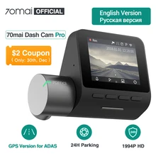 Oryginalny 70mai Dash Cam Pro angielski głos sterowania 1944P 70MAI samochodu kamera DVR GPS ADAS 140FOV widzenie w nocy 24H monitor do parkowania(China)