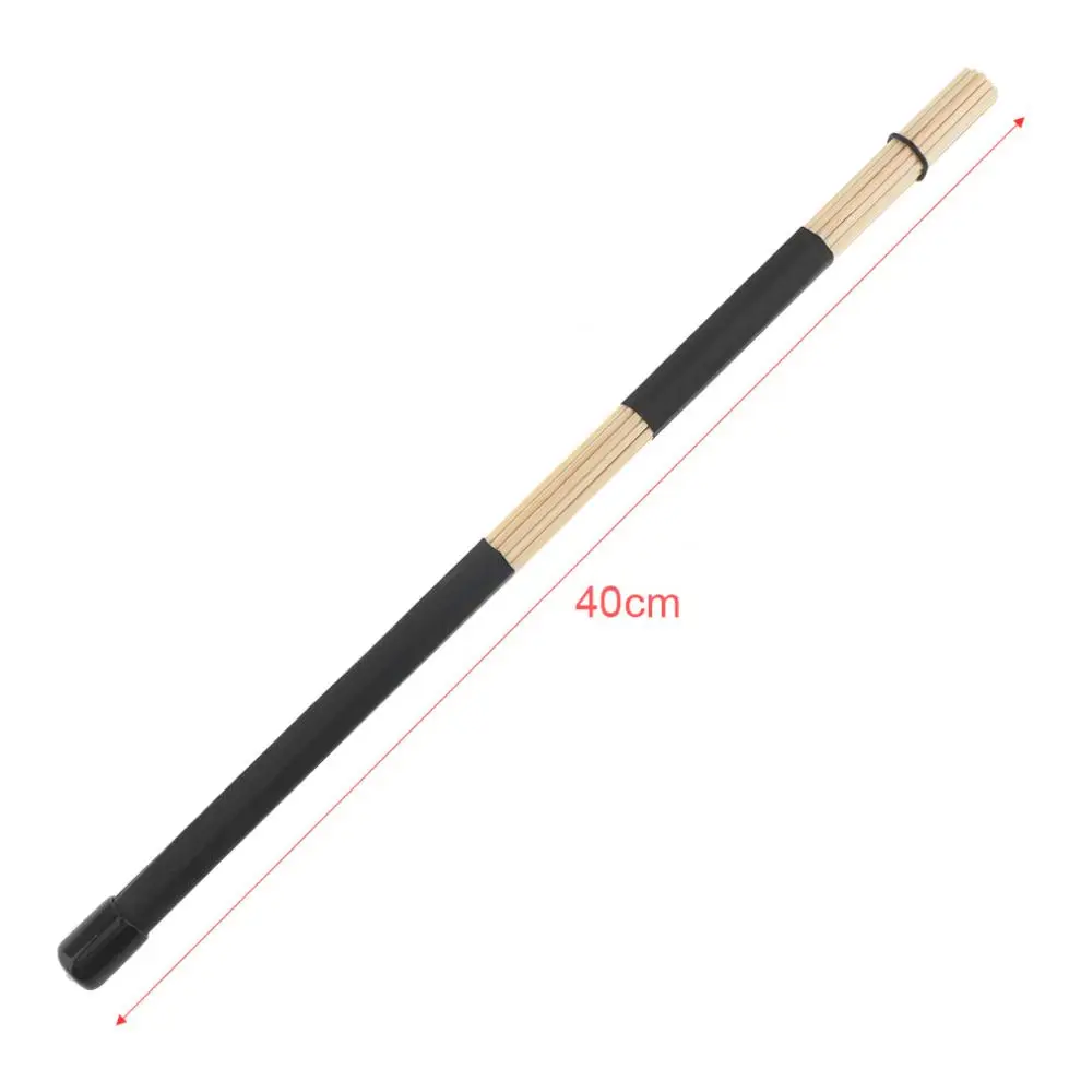 Барабанные палочки 1 пара 40 см 15,7 дюймов джазовые ударные щетки черная резиновая ручка бамбуковые палочки с бархатной сумкой
