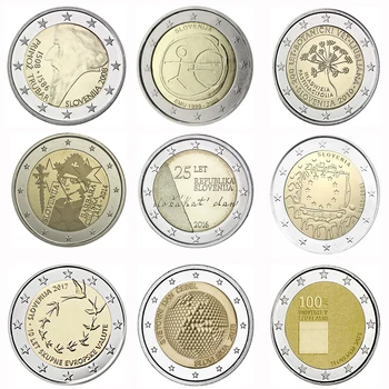 

Slovenia 2 EU Dollar 2008-2019 Edition Europe Original Bicolor Commemorative Coin UNC New 1pcs