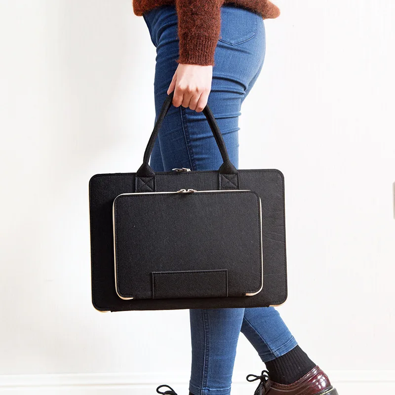 Billige Wolle Filz Universal Notebook Computer Laptop Sleeve Tasche Fall 12 13 15 für Macbook Air 13,3 Pro Fall Xiaomi Luft 13