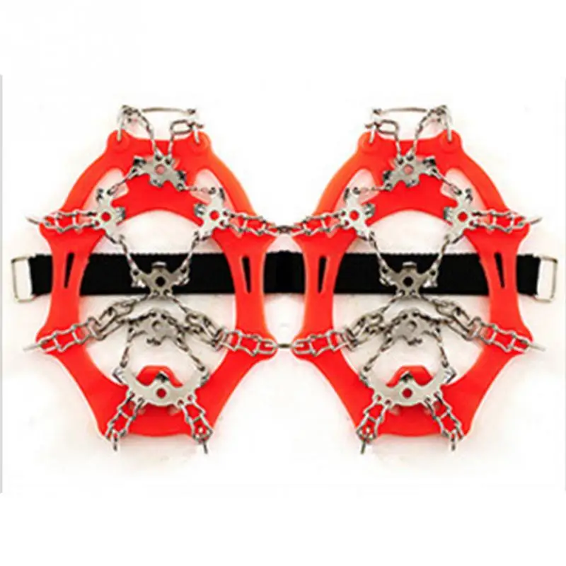 Stainless Steel 18 Teeth Universal Anti Slip Ice Snow Shoe Boot Grips Traction Cleats Crampon Spikes Crampons