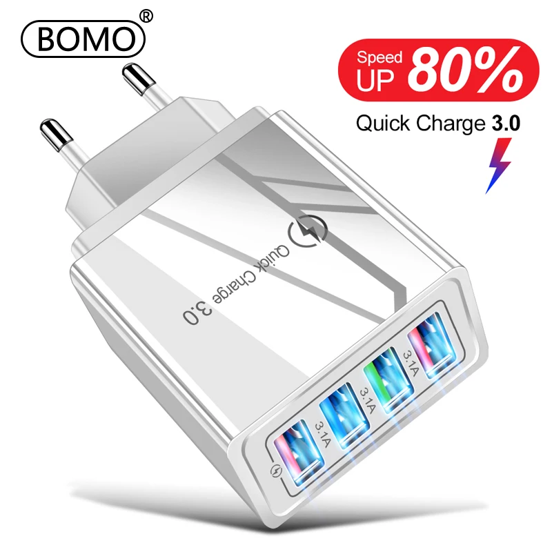 USB Charger Quick Charge 3.0 for Iphone 12 Pro Max 12 Mini Samsung S10 Xiaomi Charger Adapter for Smartphones Fast Charging