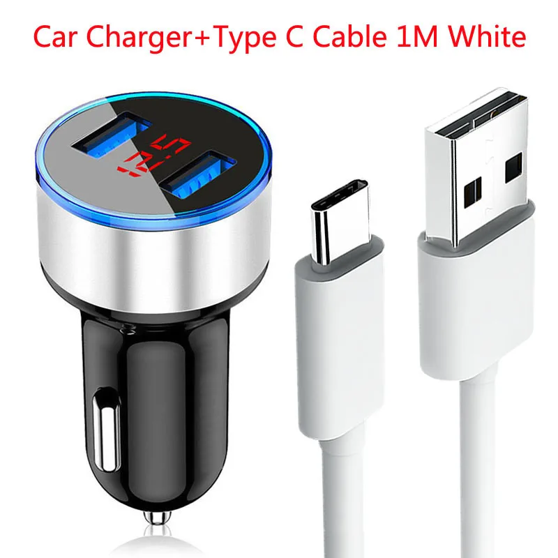 Car Charger Fast Charge Type C USB Phone Charging Cable For Huawei P30 P20 Pro Lite Mate 20 Pro 20X Honor 10 20 Lite Car Charger usb c 5v 3a Chargers