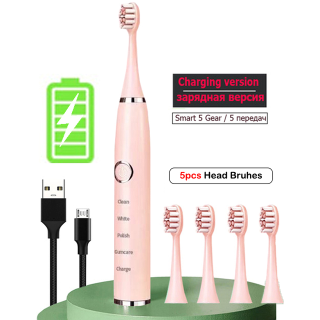 Electric Toothbrush Smart  Time Tooth Brush Ultrasonic Automatic Toothbrush USB Fast Rechargeable Adult Waterproof