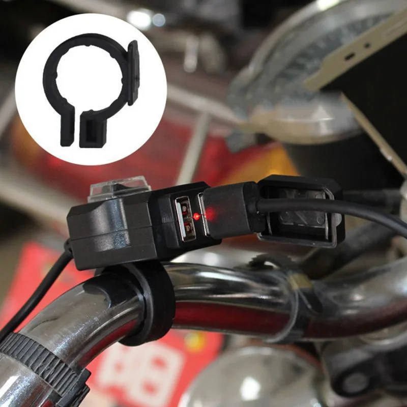 Зарядное устройство с двумя usb-разъемами, водонепроницаемый адаптер питания для мотоцикла, зарядное устройство с USB зарядной системой