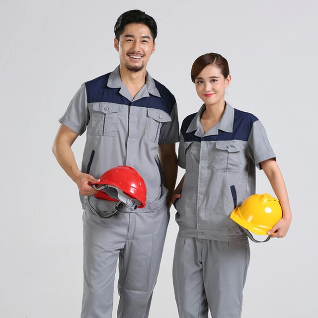 Uniformes de Travail Été Nouveaux vêtements de Travail résistants à l'usure  à Manches Courtes pour Hommes et Femmes Combinaison de travailleur de  réparation Automobile mécanique (C : : Mode