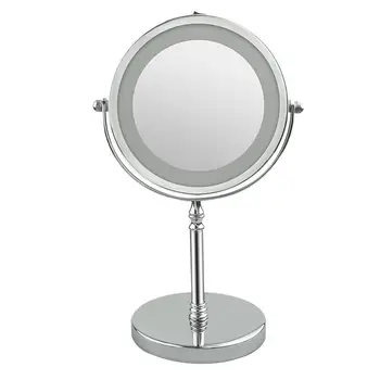 

Light LED Makeup Mirror Magnification Circular Makeup Mirror Dual Sided LED 360 Degree Rotating Cosmetic Mirror espelho