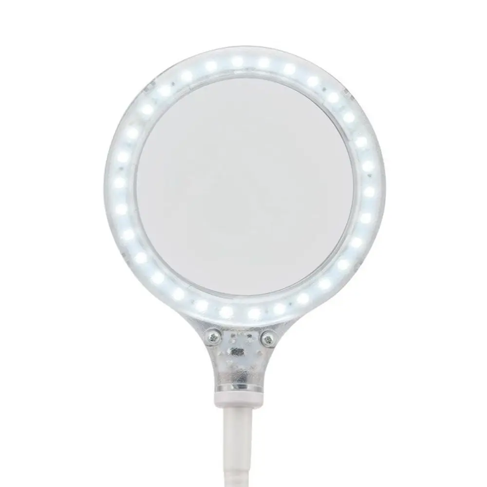 Светодиодная настольная 3D лупа REXANT(увеличение x3) с подсветкой 30 LED и прищепкой, цвет: Белый