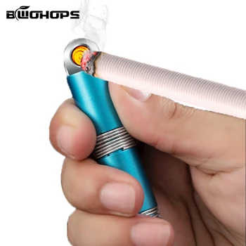 

LED Light Lighter Portable Mini Night Flashlight Charging Classical Flameless Windproof Outdoor Cylinder USB Electronic Briquet