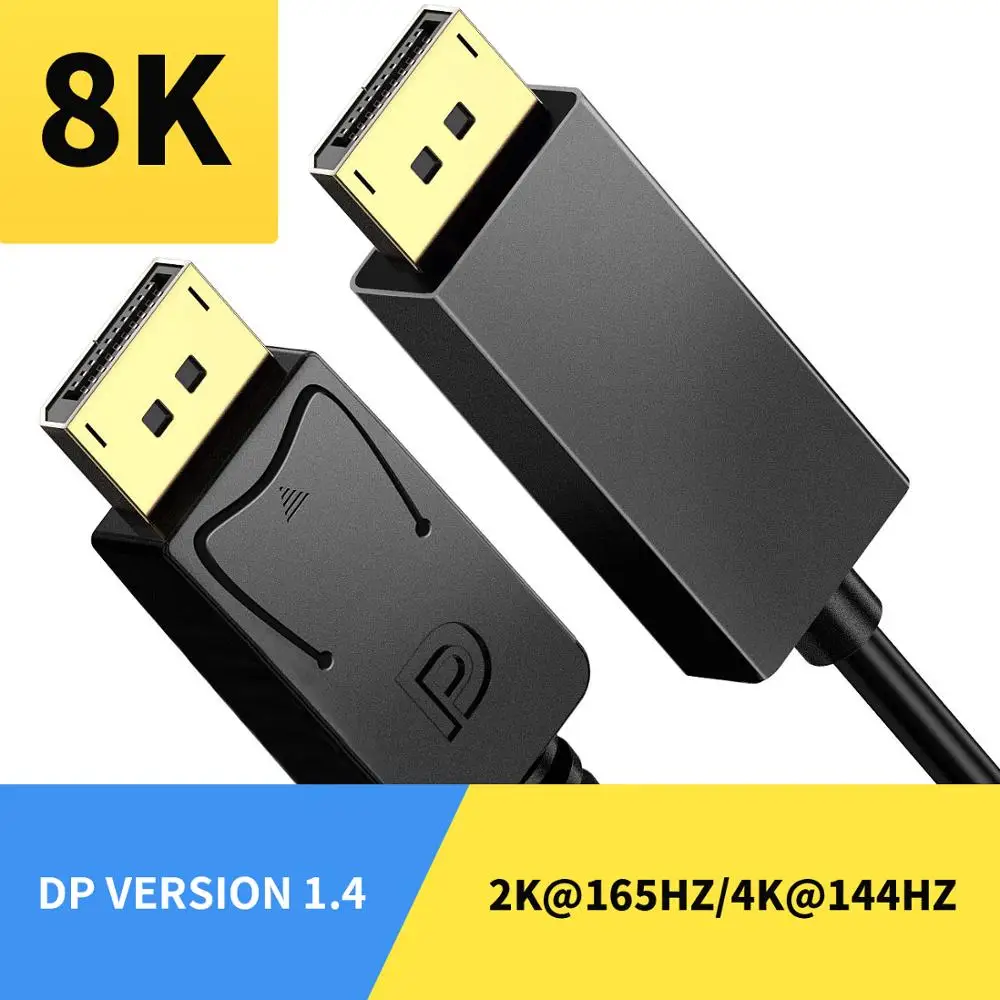 

Displayport DP Cable 1.4 144Hz 8K Display Port Cable For PC Laptop TV Monitor 4K Displayport Adapter 1.4 Connector 1.5m DP Cable