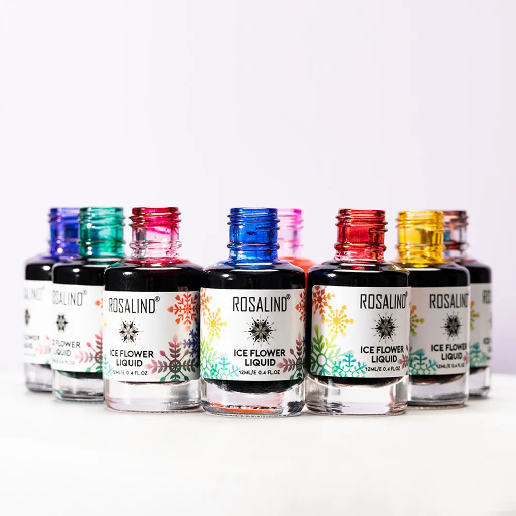 12ml 11Color Ice Flower Liquid System Snow Flakes White Base Manicure Decoration DIY Nail Art Gel Nail Polish Accessories