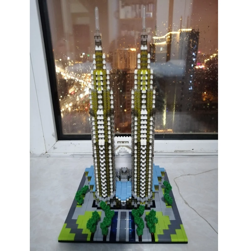 Architecture Kuala Lampur Petronas Tower Mini Diamond Building Nano Blocks Toy