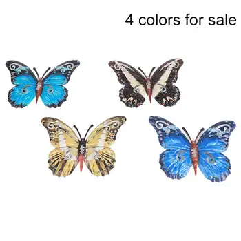

4pcs Metal Butterfly Hanging Sculpture Indoor Outdoor Home Decor Living Room Inspirational Wall Art With Hook TV Background Gift