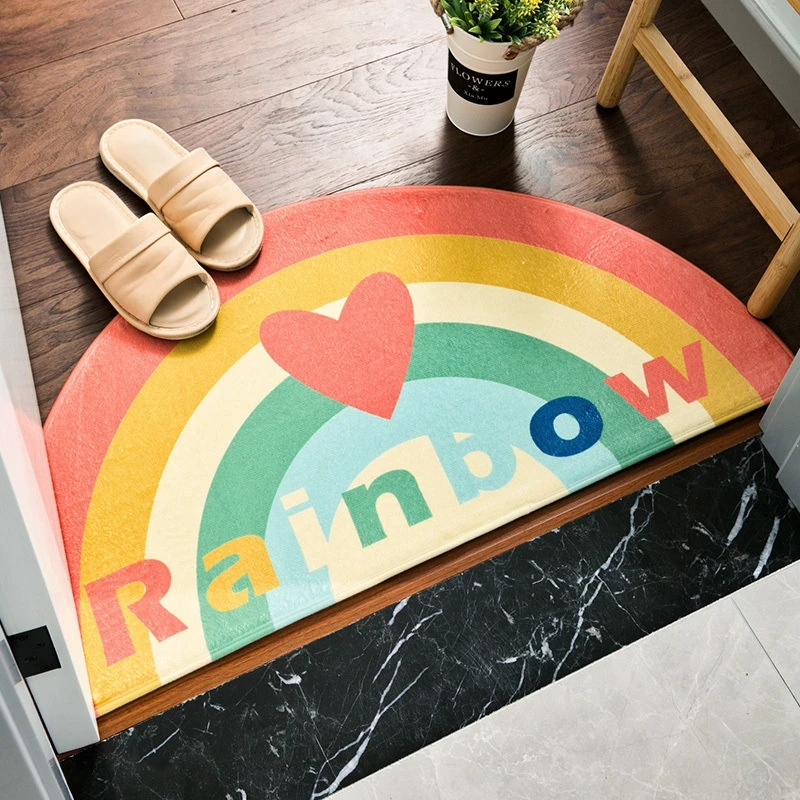 Entrance Door Mats Anti-Slip Nordic Style Cute Cartoon Living Room Bedroom Kitchen Soft Door Mat Home Decor Stair Floor Carpets