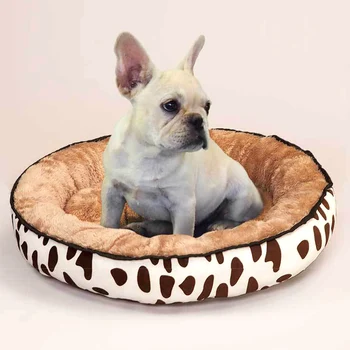 

Round Plush Pet Bed Double Sided Avaliable Thick Soft Warm Dog Cat Cushion Sleeping Pad TUE88