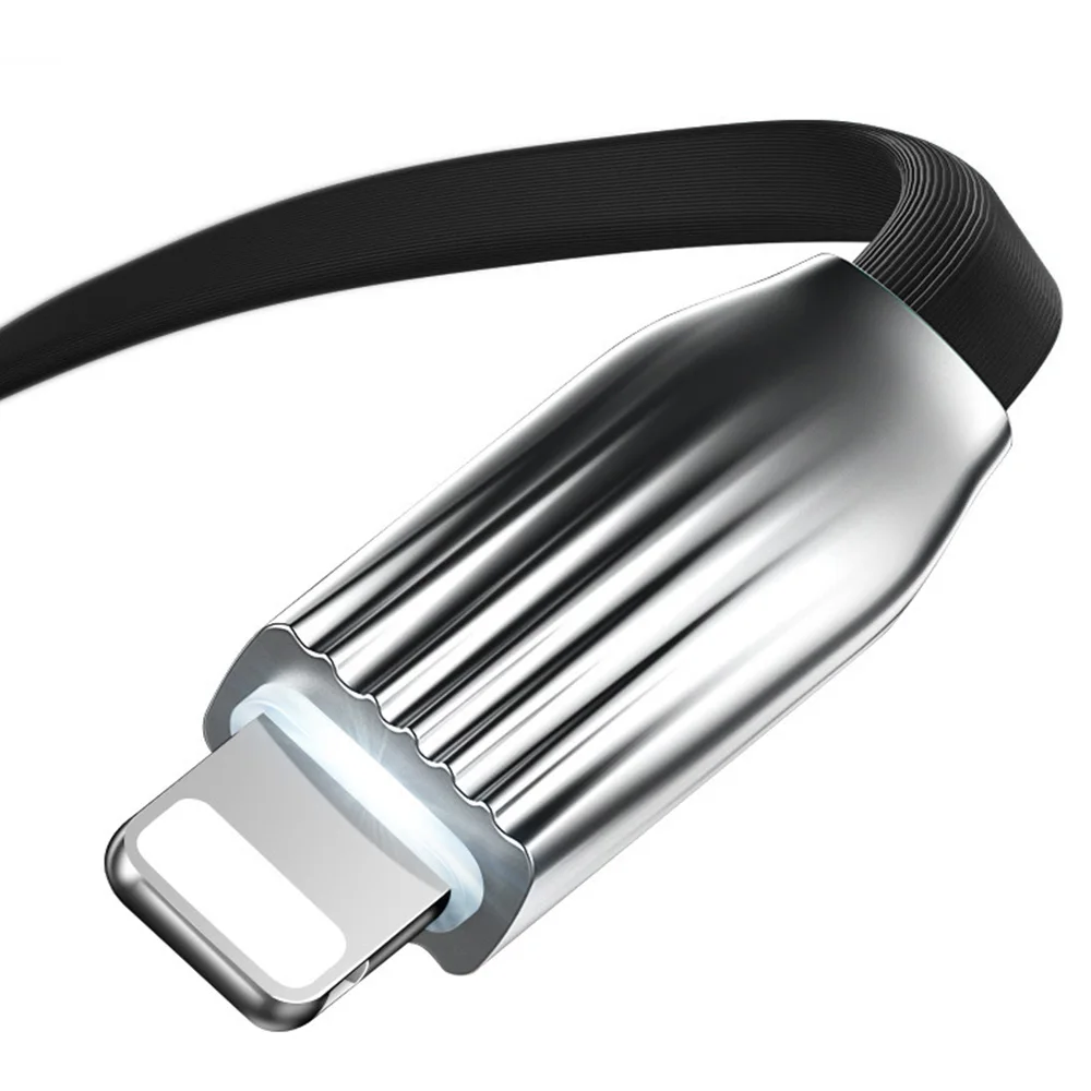 FDBRO светодиодный светильник Micro USB кабель для передачи данных Быстрая зарядка USB кабель питания для IphoneX Xr 8 8plus 7 7plus 6 6s 6s p huawei Xiaomi - Цвет: iOS-black