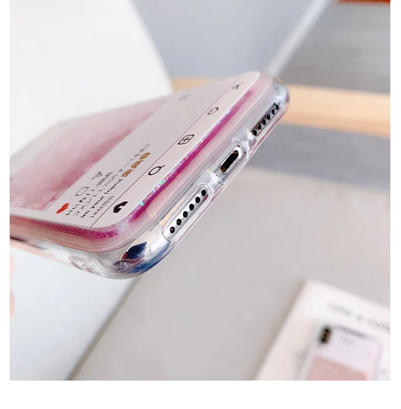 Модный розовый чехол для мобильного телефона с Quicksand Liquid для Iphone 6 7 8 S Plus X XR XS XSMAX антидетонационный защитный плотный чехол