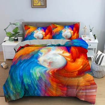 

3D Colorful Bloom Duvet Cover Abstract Bedding Set Bed Linen Home Textile Bedclothes Soft Bed Set Queen/King Size