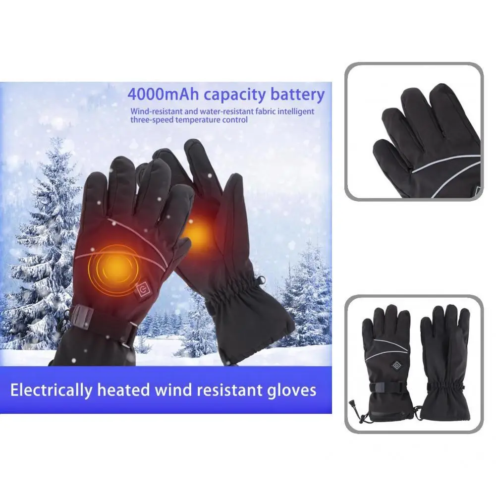 Heated Gloves USB Rechargeable Heating Gloves Polyester 3 Heating Modes