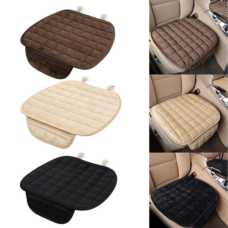 

49 * 52cm Winter Warm Car Seat Cover Cushion Short Plush Velvet Front Car Chair Pad Vehicular Seat Protector Auto Accessories