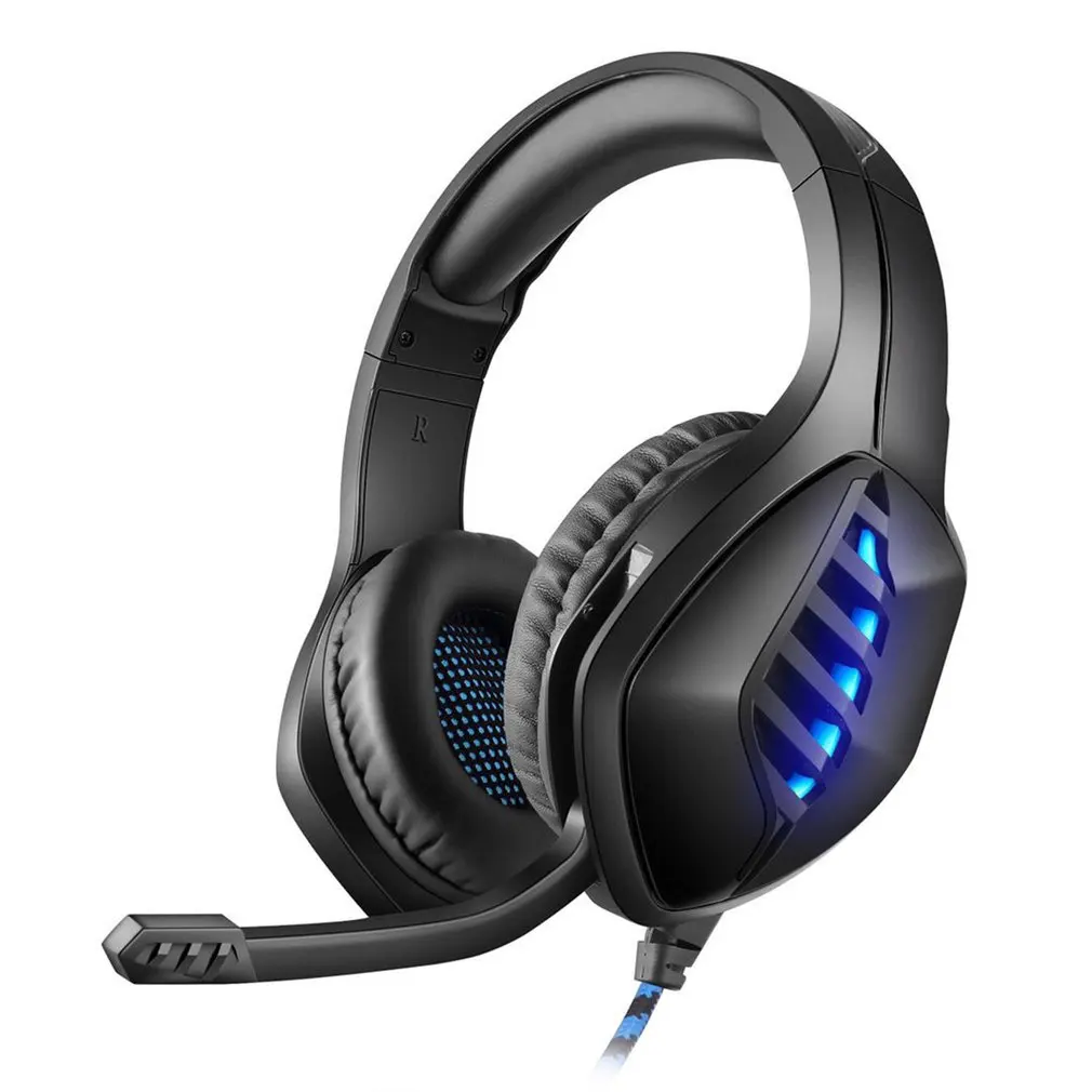 J1 A Head mounted Wired Luminous Earphones Gaming Headsets Portable Wired Mobile Phone Computer Headsets