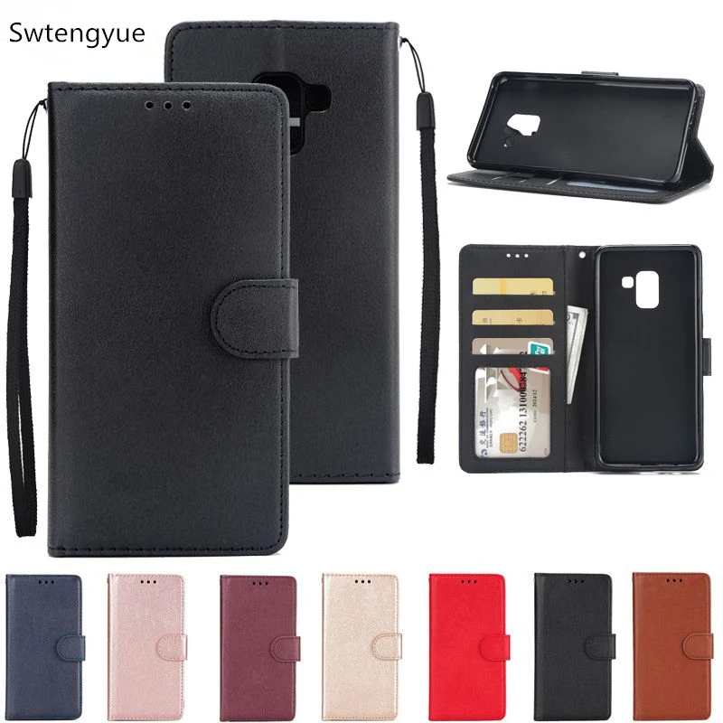 

Classic Leather Phone Case on for Huawei Y6 Prime 2018 Y5 Y6 Y7 Y9 2019 Cover Classic Solid Color Flip Wallet Phone Cases Coque