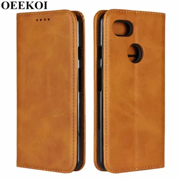 

OEEKOI Calf Stripe Magnetic Snap Wallet Leather Case for Google Pixel 4 XL/4/3a XL/3a/3 XL/Pixel 3