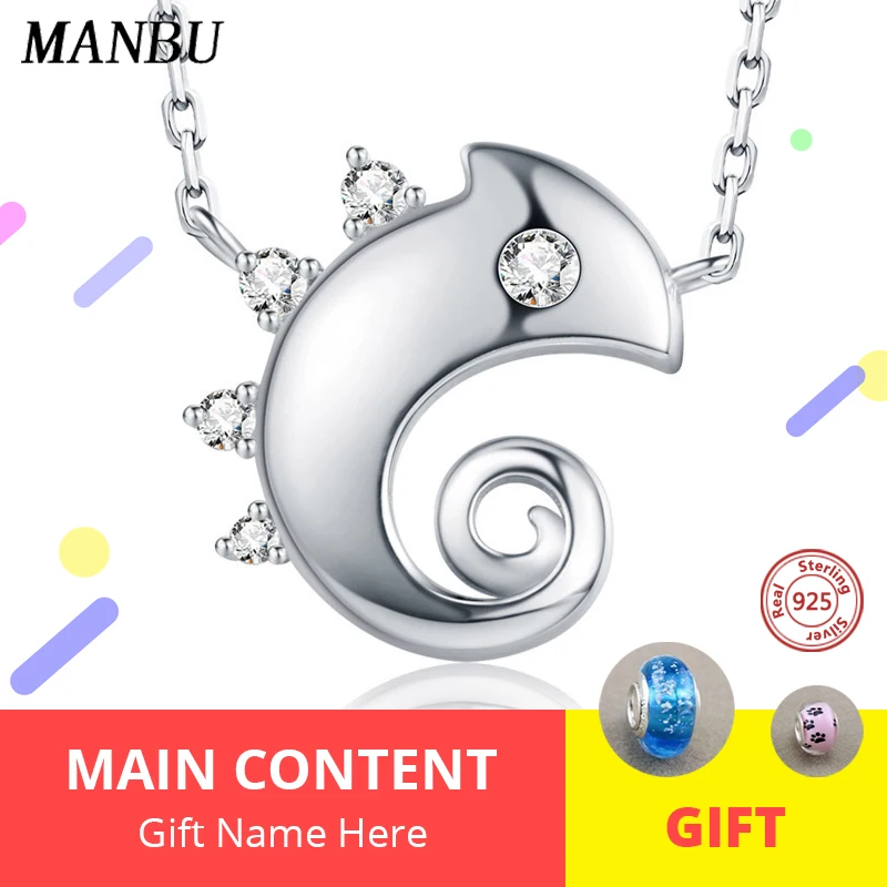 MANBU Новое поступление Хамелеон ожерелья 925 безукоризненные Серебрянные Серьги