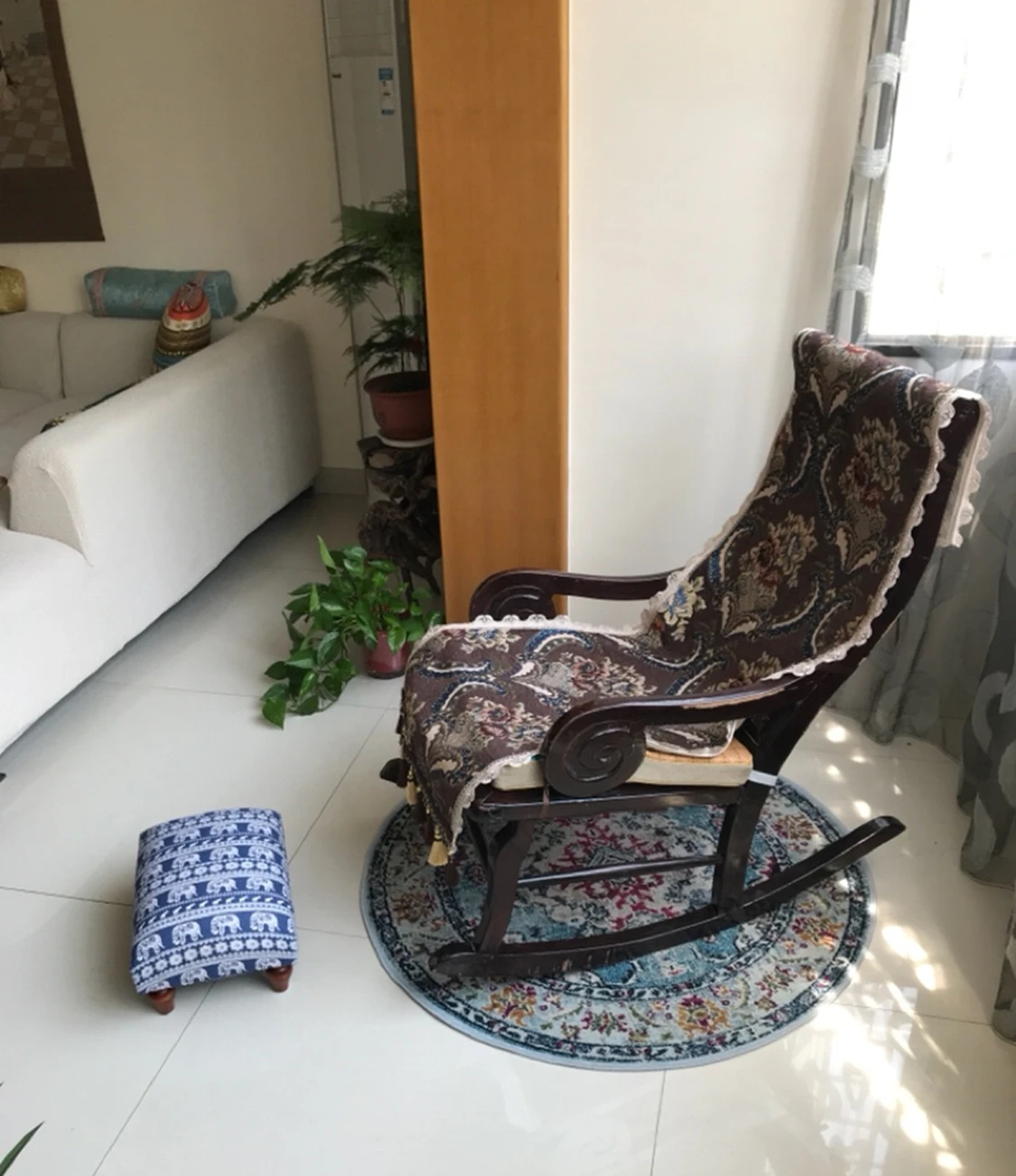 Круглый ковер дворцовый пол стул коврик винтажный комнатный ковер богемский персидский этнический разноцветное украшение для дома турецкое покрывало с цветами