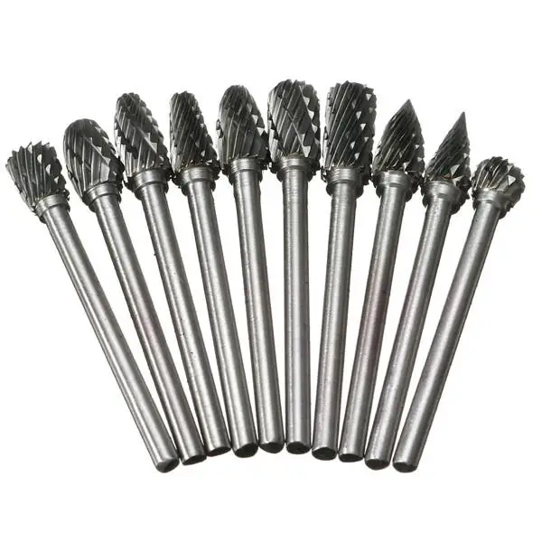 One Set 10 Tungsten Steel Carbide Burrs,Tungsten Steel Solid Carbide Rotary Files for Rotary Tool Drill Bit One Set 10 Tungsten Steel Carbide Burrs,Tungsten Steel Solid Carbide Rotary Files for Rotary Tool Drill Bit