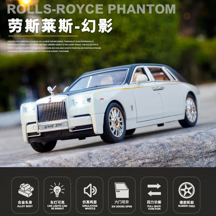 

1/24 Scale Rolls-Royce Phantom Diecast Alloy Pull Back Car Collectable Toy Gifts for Children