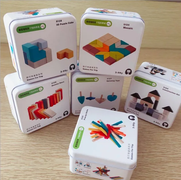 Wooden Early Learning Education Intelligence Building Block Toys Children Portable Cognitive Travel Interactive Game Toys Gifts 4