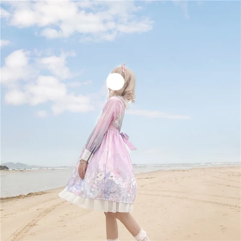 Harajuku косплей-платье лолиты женское платье мягкие японские игрушки Готический стиль звезда Тюль Kawaii платье Лолита милое платье для девочки