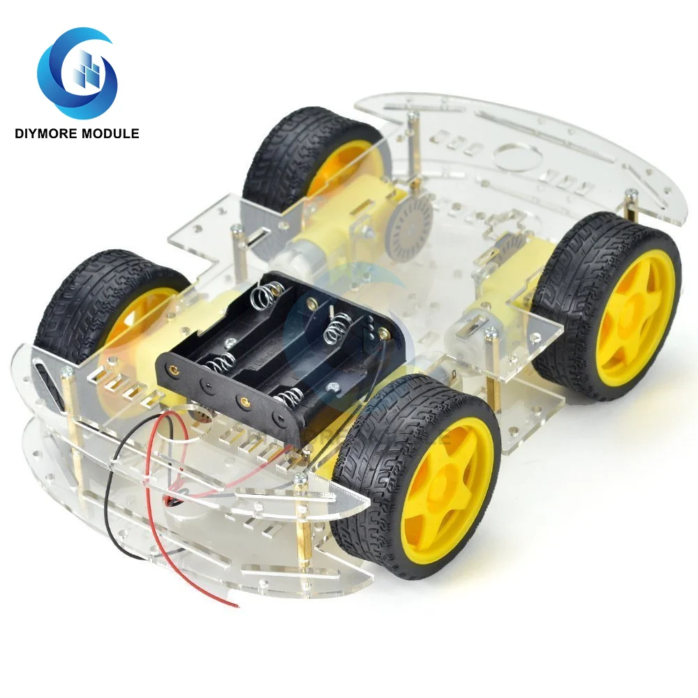 4WD Smart Car Kit RC Robotics Learning Electric Toys DIY Chassis Kits with Speed Encoder For Arduino | Электронные компоненты и