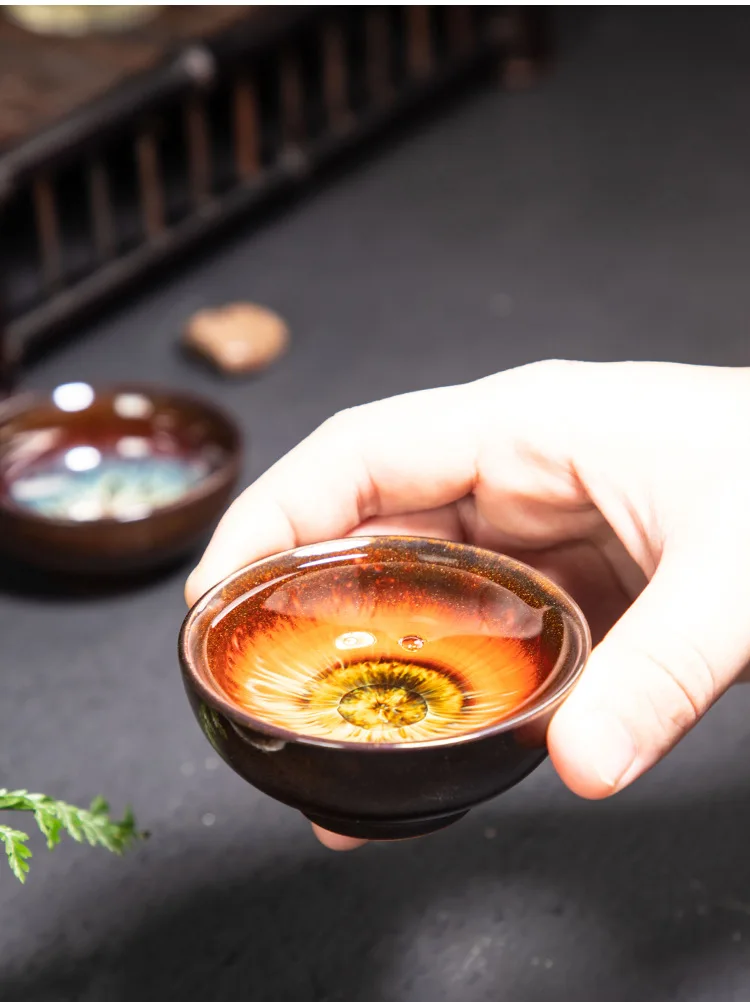 Kiln Change Sand Gold Glaze Art Home Tea Cup Teacup Tea Bowl Wine Set Kung Fu Tea Set Drinks Cup Drinkware Teaware Decor Crafts
