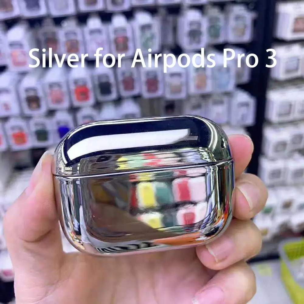 Покрытие твердый корпус для Apple AirPods Pro чехол противоударный наушник защитный чехол для Air Pods 1 2 зарядный чехол Аксессуары - Цвет: Silv for Airpods Pro