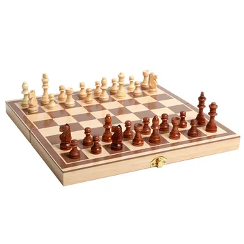 

Solid wood chess foldable adult puzzle chess game baby early education puzzle children wooden toys